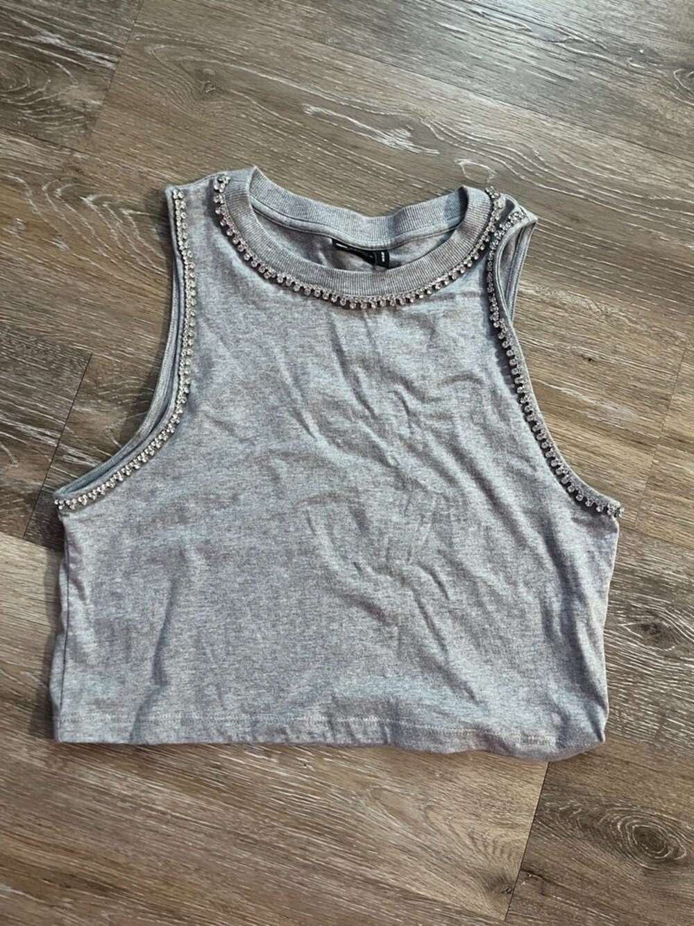 Gray marl tank with diamond trim